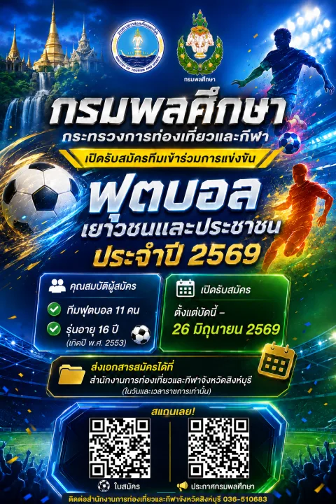 การแข่งขันฟุตบอลเยาวชนและประชาชน ประจำปี 2569